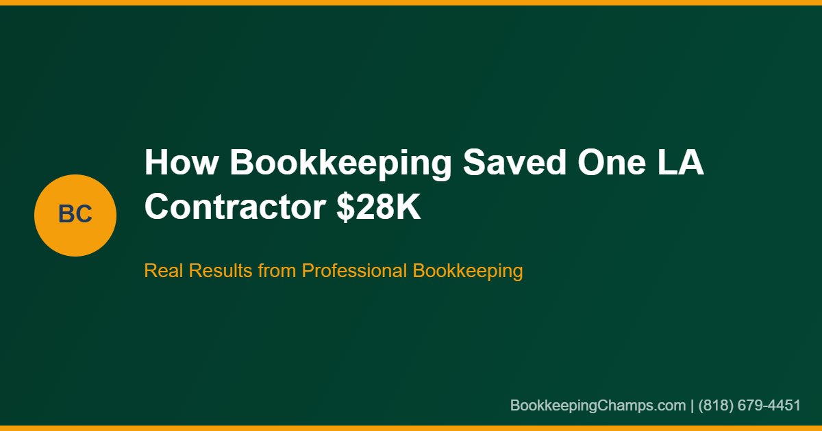 How bookkeeping saved LA contractor $28,000 in taxes
