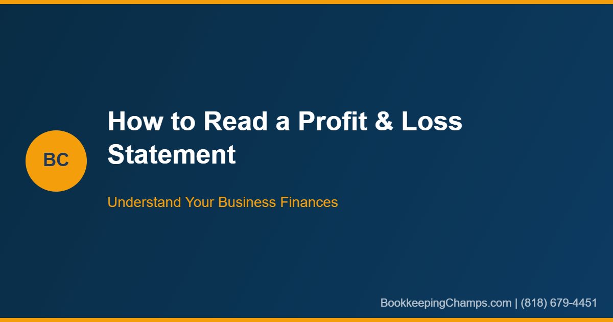 How to read profit and loss statement small business